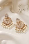 Shop_Kicky & Perky_Gold Plated Pearls, Stones, Zari Kundan Chandbalis _at_Aza_Fashions