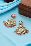 Shop_Kicky & Perky_Gold Plated Pearls, Beads, Stones Kundan And Embellished Chandbalis _at_Aza_Fashions