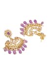 Buy_Kicky & Perky_Gold Plated Stone Floral Pattern Embellished Chandbali Dangler 