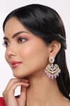 Buy_Kicky & Perky_Gold Plated Stone Floral Pattern Embellished Chandbali Dangler _at_Aza_Fashions