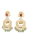 Buy_Kicky & Perky_Gold Plated Pearls, Stones, Beads Floral Scallop Pattern Earrings 