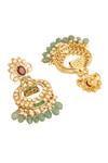 Shop_Kicky & Perky_Gold Plated Pearls, Stones, Beads Floral Scallop Pattern Earrings 