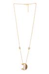 Buy_Kicky & Perky_Gold Plated Pearls, Stones Embellished Alphabet D Pendant Necklace _Online_at_Aza_Fashions