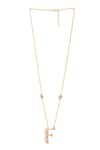 Buy_Kicky & Perky_Gold Plated Pearls, Stones And Alphabet F Pendant Necklace _Online_at_Aza_Fashions