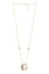 Buy_Kicky & Perky_Gold Plated Pearls, Stones And Alphabet G Pendant Necklace _Online_at_Aza_Fashions
