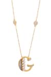 Buy_Kicky & Perky_Gold Plated Pearls, Stones And Alphabet G Pendant Necklace 