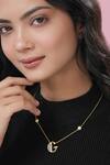 Shop_Kicky & Perky_Gold Plated Pearls, Stones And Alphabet G Pendant Necklace 