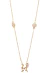 Buy_Kicky & Perky_Gold Plated Stone And Pearl Alphabet H Pendant Necklace _Online_at_Aza_Fashions