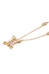 Kicky & Perky_Gold Plated Pearls, Stones And Alphabet I Pendant Necklace _Online_at_Aza_Fashions