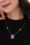 Shop_Kicky & Perky_Gold Plated Pearls, Stones And Alphabet I Pendant Necklace 