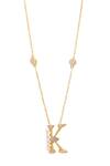 Buy_Kicky & Perky_Gold Plated Stone Pearl Alphabet K Pendant Necklace _Online_at_Aza_Fashions