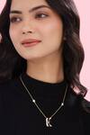 Buy_Kicky & Perky_Gold Plated Stone Pearl Alphabet K Pendant Necklace _at_Aza_Fashions