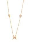 Kicky & Perky_Gold Plated Stone Pearl Alphabet M Pendant Necklace _Online_at_Aza_Fashions