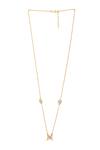 Shop_Kicky & Perky_Gold Plated Stone Pearl Alphabet M Pendant Necklace _Online_at_Aza_Fashions