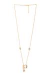 Kicky & Perky_Gold Plated Pendant Necklace With Pearl And Stone _Online_at_Aza_Fashions
