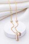 Shop_Kicky & Perky_Gold Plated Pendant Necklace With Pearl And Stone _at_Aza_Fashions