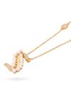 Shop_Kicky & Perky_Gold Plated Pearls, Stones S Shaped Pendant Necklace_Online_at_Aza_Fashions