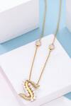 Shop_Kicky & Perky_Gold Plated Pearls, Stones S Shaped Pendant Necklace_at_Aza_Fashions