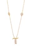 Kicky & Perky_Gold Plated T Shaped Pendant Necklace _Online_at_Aza_Fashions