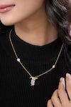 Buy_Kicky & Perky_Gold Plated T Shaped Pendant Necklace _at_Aza_Fashions