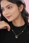 Kicky & Perky_Gold Plated U Shaped Pendant Necklace _Online