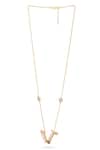 Buy_Kicky & Perky_Gold Plated V Shaped Pendant Necklace _Online_at_Aza_Fashions