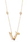 Shop_Kicky & Perky_Gold Plated V Shaped Pendant Necklace _Online_at_Aza_Fashions