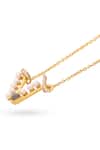 Kicky & Perky_Gold Plated V Shaped Pendant Necklace _at_Aza_Fashions