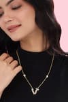 Kicky & Perky_Gold Plated V Shaped Pendant Necklace _Online
