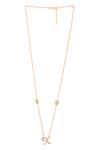 Buy_Kicky & Perky_Gold Plated X Shaped Pendant Necklace _Online_at_Aza_Fashions