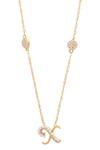 Shop_Kicky & Perky_Gold Plated X Shaped Pendant Necklace _Online_at_Aza_Fashions
