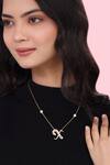 Kicky & Perky_Gold Plated X Shaped Pendant Necklace _Online