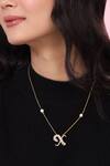 Buy_Kicky & Perky_Gold Plated X Shaped Pendant Necklace _at_Aza_Fashions