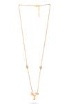 Kicky & Perky_Gold Plated Stone Y Shaped Pendant Necklace _Online_at_Aza_Fashions