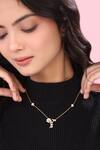 Kicky & Perky_Gold Plated Stone Y Shaped Pendant Necklace _Online
