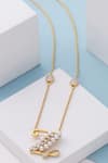 Shop_Kicky & Perky_Gold Plated Z Shaped Pendant Necklace _at_Aza_Fashions