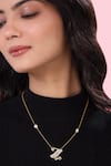 Kicky & Perky_Gold Plated Z Shaped Pendant Necklace _Online