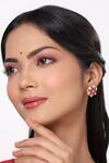 Buy_Kicky & Perky_Gold Plated Stones Floral Stud Earrings _at_Aza_Fashions