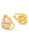 Kicky & Perky_Gold Plated Stones Abstract Pattern Stud Earrings _Online_at_Aza_Fashions