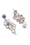 Shop_Kicky & Perky_Silver Plated Stones Abstract Pattern Dangler Earrings_Online_at_Aza_Fashions