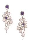 Kicky & Perky_Silver Plated Stones Abstract Pattern Dangler Earrings_at_Aza_Fashions