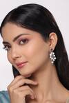Buy_Kicky & Perky_Silver Plated Stones Abstract Pattern Dangler Earrings_at_Aza_Fashions
