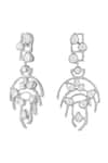 Shop_Kicky & Perky_Silver Plated Stones Embellished Dangler Earrings _Online_at_Aza_Fashions