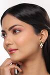 Buy_Kicky & Perky_Gold Plated Stones Floral Embellished Stud Earrings_at_Aza_Fashions