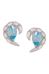 Kicky & Perky_Silver Plated Stones Abstract Motif Stud Earrings _Online_at_Aza_Fashions