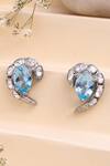 Shop_Kicky & Perky_Silver Plated Stones Abstract Motif Stud Earrings _at_Aza_Fashions