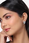 Buy_Kicky & Perky_Silver Plated Stones Abstract Motif Stud Earrings _at_Aza_Fashions