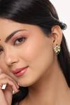 Buy_Kicky & Perky_Gold Plated Stones Embellished Stud Earrings _at_Aza_Fashions
