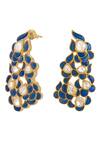 Kicky & Perky_Gold Plated Stones Embellished Floral Cutwork Earrings _at_Aza_Fashions