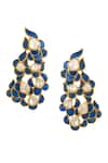 Buy_Kicky & Perky_Gold Plated Stones Embellished Floral Cutwork Earrings 